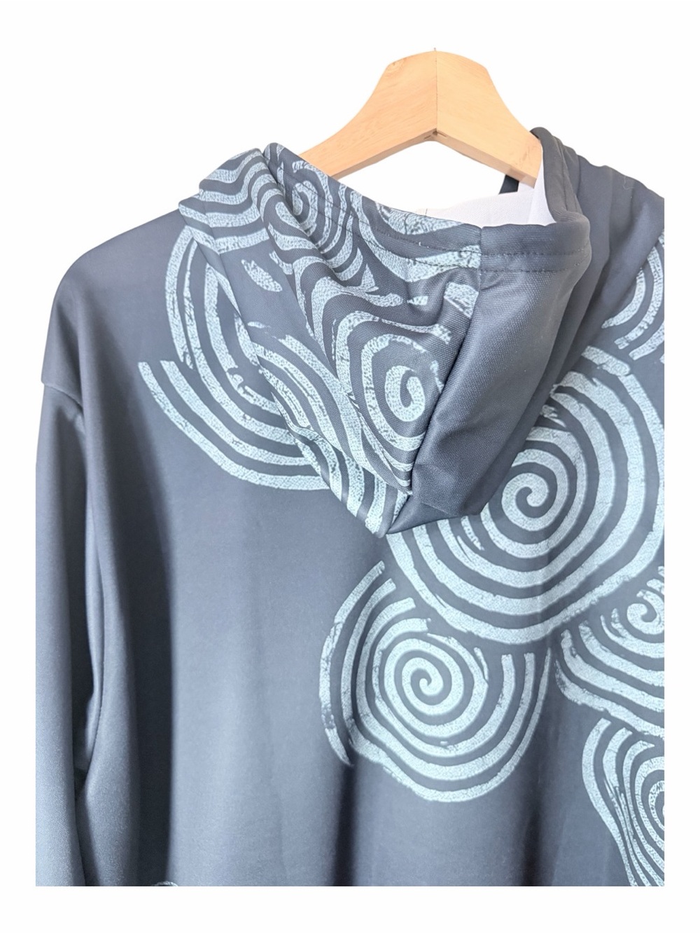 Celtic Rune Geometric Swirl Design Hooded Jacket 1X - Picture 7 of 7